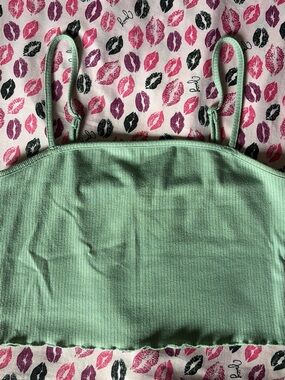 Forever 21 mint green ribbed cropped tank top